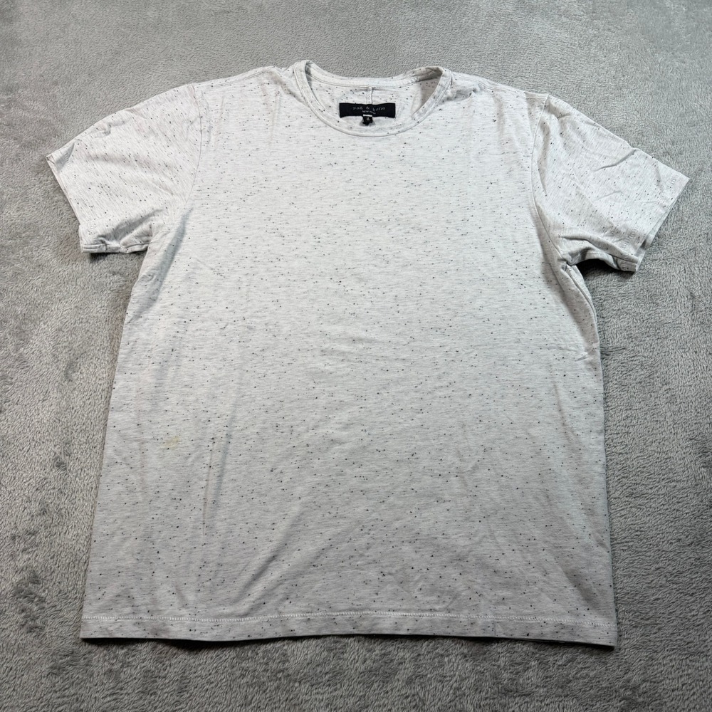 Rag & Bone Basic Tee Mens Medium Grey Speckled Cotton Blend Short Sleeve